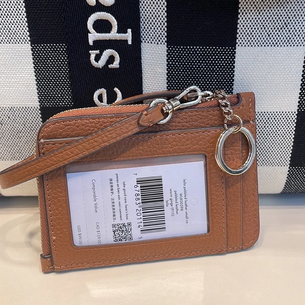 Kate Spade Leila Small Card Holder Wristlet WARM GINGERBREAD
